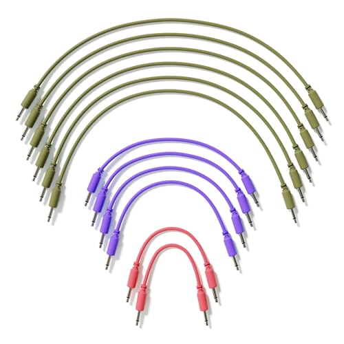 ExcelValley Mono-Patchkabel, modular, TS 3,5 mm, 1/8 Zoll, Eurorack-Synthesizer, 12D-Packung, 12 Stück von ExcelValley