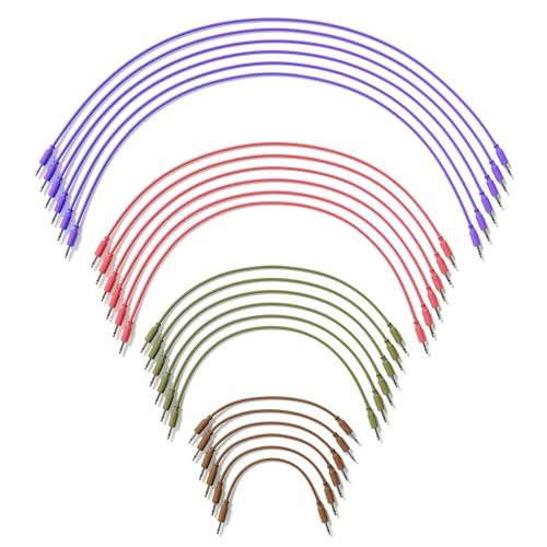 ExcelValley Mono-Patchkabel, modular, TS 3,5 mm, 1/8 Zoll, Eurorack-Synthesizer, 24 Stück von ExcelValley