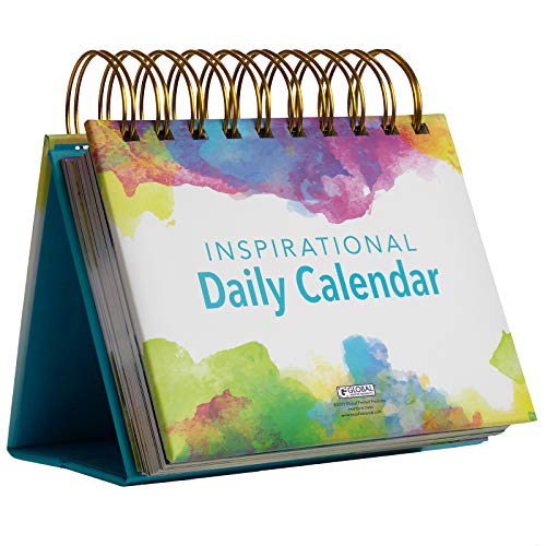 Global Printed Products Motivierender und inspirierender ewiger täglicher Flip-Kalender, selbststehende Staffelei (Aquarell) von Excello Global Products
