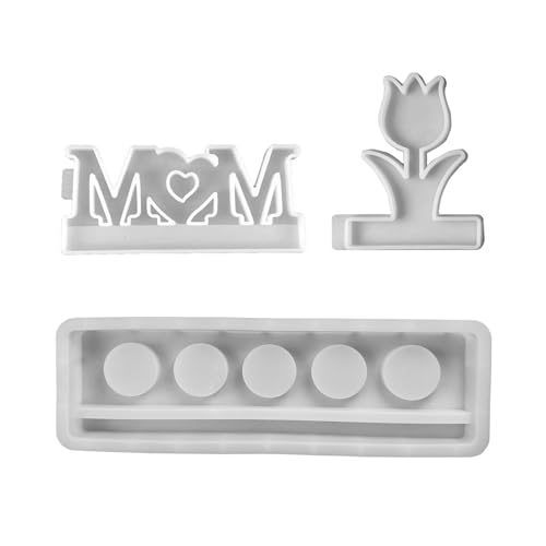 Kerzenhalter-Formen zum Muttertag, 5 Löcher, Gießformen, Betonharze, Silikonformen für Tischdekorationen von Exingk