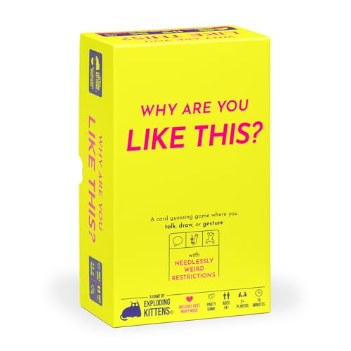 Exploding Kittens Presents: Why Are You Like This? Card & Board Game - A Silly Guessing Game of Talking, Drawing & Gesturing - Fun Party Game for Adults, Teens & Date Nights - 2+ Players, Ages 14+ von Exploding Kittens