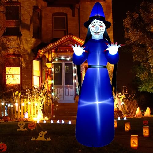 EXPOREE Halloween Deko Aufblasbar Zauberin Dekoration, 308cm, 10ft, wasserdichte Riesen Halloween Hexe mit LED Lichtern für Halloween Dekoration Hightlights von Horror Partys von Exporee