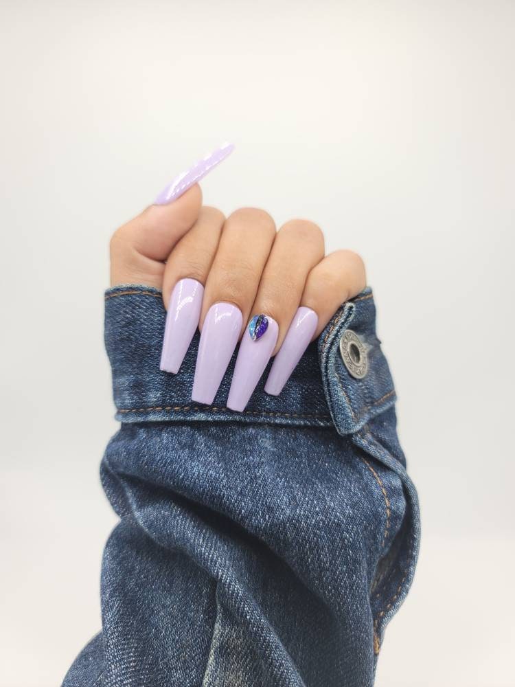 Lavendel Lila Prinzessinnennägel/ Nägel/Drücken von ExpressnailsDesigns