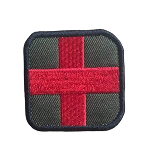 Erste-Hilfe-Patch 3D-Tuch-Aufkleber rotes Kreuz bestickter Verbindungser Haken-Schleife-Moral-Abzeichen von Eyccier