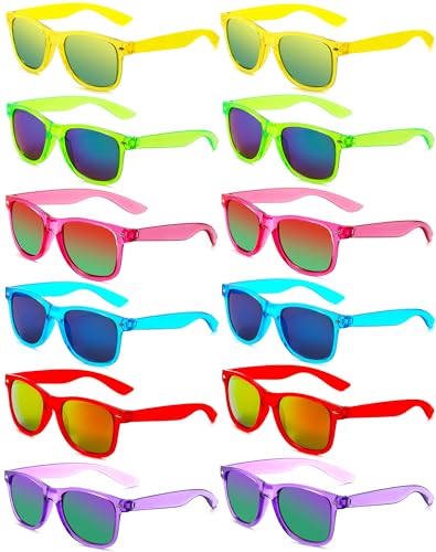 Eyegla 12 Stücke Bunte Neon Party Sonnenbrillen Set Vintage Coole Lustige Party Brillen Für Damen Herren von Eyegla