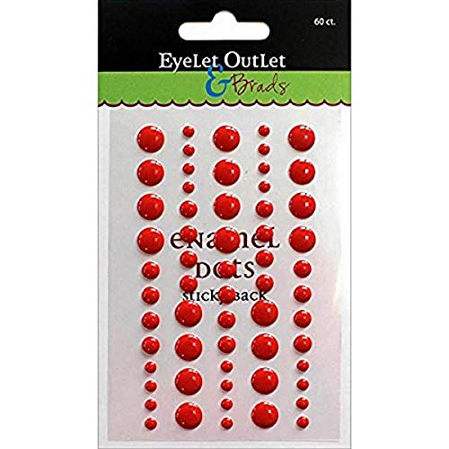 Eyelet Outlet Adhesive-Back Enamel Dot 60/Pkg-Red von Eyelet Outlet