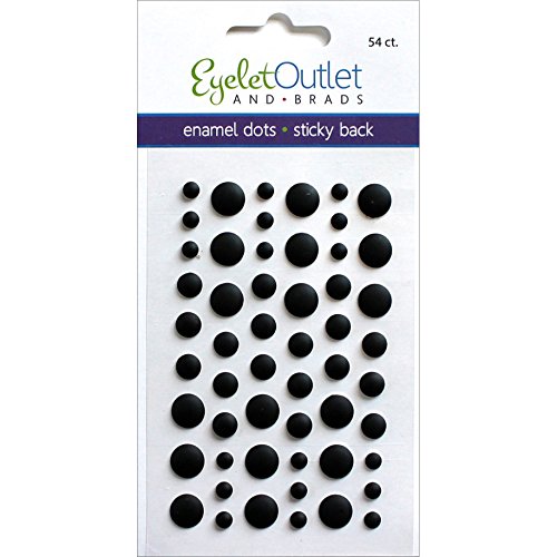 Eyelet Outlet Adhesive-Back Enamel Dots 54/Pkg-Matte Black von Eyelet Outlet