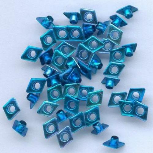 Eyelets 50 5mm Raute in versch. Farben nach Wahl (Metallic-Blau) von Eyelets