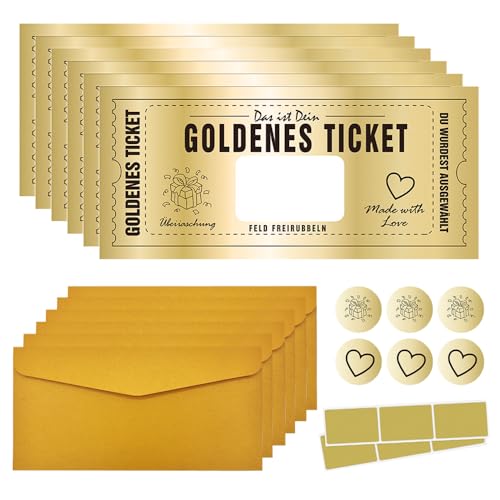 Golden Ticket Surprise Rubbelkarte, Weihnachtsüberraschungskarte, ideal für Wichtelgeschenke, Geschenke für Männer oder Geschenke für Frauen, Strumpffüller-Ideen, goldenes Geschenkpapier von Eyksta