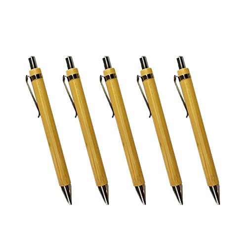 Eylkeup 5Pcs Bambus Kugelschreiber,Holzkugelschreiber Schreibgerät Bambus Holz-Kugelschreibern Set nachhaltig und umweltfreundlich von Eylkeup