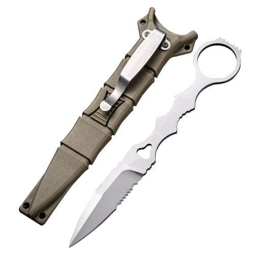 Eylkeup EDC Messer mit Kydex Scheide, Outdoor Messer, Stiefelmesser Gürtelmesser, Premium Survival Messer, Gürtelmesser für Outdoor Camping Angeln Wandern(Silber) von Eylkeup