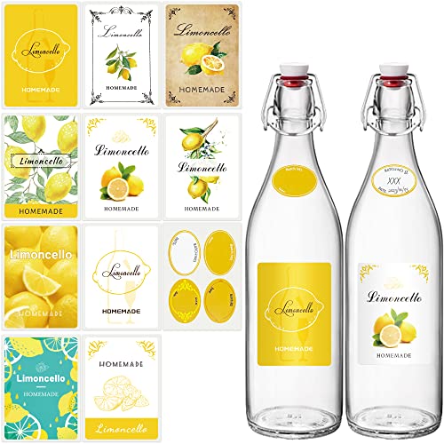 Ezebesta Personalisierte Limoncello Etiketten Wasserdicht und guter Klebstoff Hausgemachte Braugeschenke Vorgedruckte Etiketten und Handschrift Aufkleber von Ezebesta