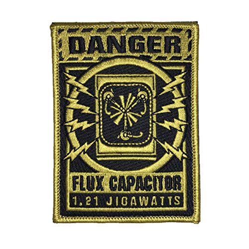 Flux Capacitor Warning – bestickter Moral Patch (schwarz/gelb) von F-Bomb Morale Gear