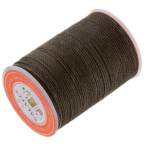 F Fityle 0.8mm Gewachster Polyester Geflochtener Faden für DIY Lederwaren, 55 Meter, Braun-grau von F Fityle