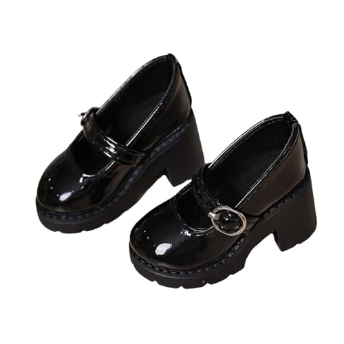 F Fityle 1:4 Schuhe mit Absatz, modische Schuhe, zum Selbermachen von Puppen, Koordination, Kleidung, pädagogische DIY-Schuhe für Damen, Puppenfiguren-Schuhe, Schwarz von F Fityle