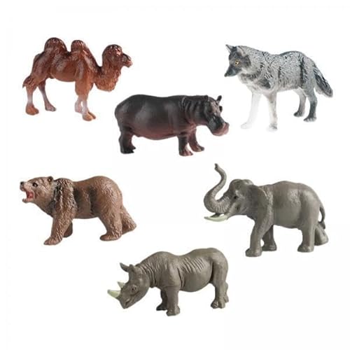 F Fityle 2 X 6 Teilige Tierfiguren, Wildtier Tierstatue für Kinder, Tischdekoration, Partygeschenke Ab 3 Jahren, Jungen Und Mädchen, Tierfiguren von F Fityle