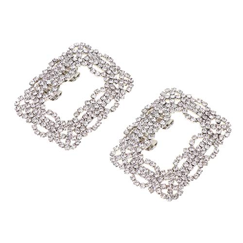 F Fityle 2pcs Damen Quadratisch Schuhclips Schuhanhänger Schuhschmuck aus Strass von F Fityle