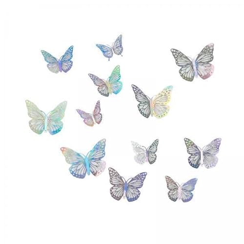 F Fityle 2x 3D Schmetterling Wandaufkleber Schmetterling Dekoration DIY Schmetterling Wandtattoos für Wohnzimmer Kuchendekoration Blumenarrangements von F Fityle