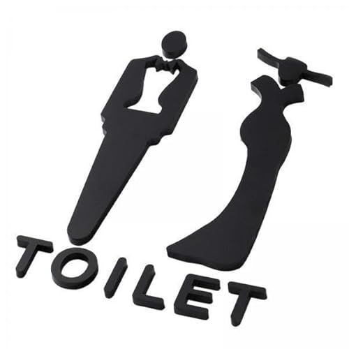 F Fityle 2x Einfach zu Installierendes Toiletten Türschild, WC Schild, Badezimmer Schild, Dekor, Toiletten Dekor Plakette, Toiletten Schild für Tür, Büros von F Fityle