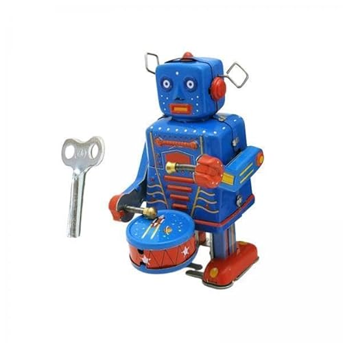 F Fityle 4X Aufzieh Trommelroboter Spielzeug, Weißblech, Uhrwerk, Tischdekoration, Dekorative Figur, Ornament für Festivals, Erinnerungen von F Fityle