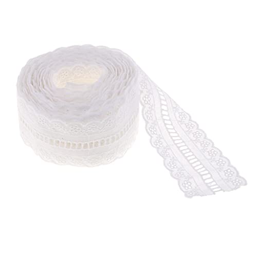 F Fityle 5 Yards Muster Spitzenbordüre Spitzenband Spitzenborte Spitzenstoff Zierband für Kleid Taille Ärmel Halsausschnitte Hochzeit Party - 5 cm von F Fityle