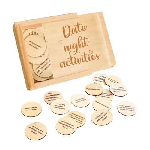 F Fityle 52 Pärchenspiele, Date-Night-Box, lustige Jubiläen, Hochzeiten, Junggesellenabschiede, 52 romantische Date-Ideen aus Holz für Paare von F Fityle