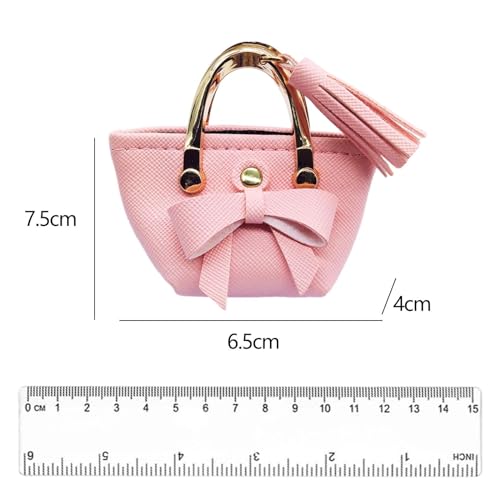 F Fityle 5X Handtasche für Puppen Im Maßstab 1:6, Puppenkleid, Miniaturszene, Dekoration, Miniatur Einkaufstasche mit Fliege für 12 Zoll Puppen, BJD Kleidung von F Fityle