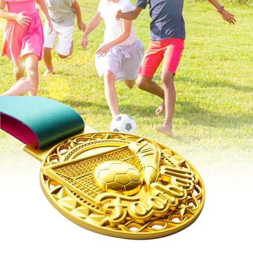 F Fityle 5X Partyzubehör mit Fußballmedaillen, 6 cm Durchmesser, Dekoration, Handgefertigt, Siegermedaillen, Team Teilnahmetrophäen für Partys mit Sportthema F von F Fityle