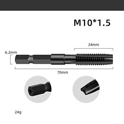 F Fityle 5x Maschinengewindebohrer Aus Stahl mit Sechskantgriff Und Hoher Härte von F Fityle