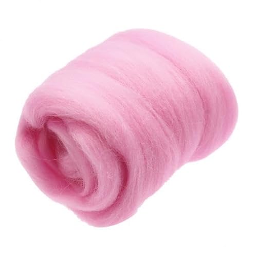 F Fityle 5x10g Weiche Wolle Roving Filzwolle für DIY Nadelfilzen Handwerk Rosa, Rosa, 5 STK. von F Fityle