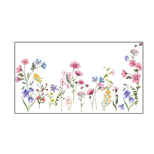 F Fityle Blumenwandaufkleber Abziehbilder Kunst Wandmalereien Blumendekoration PVC -Hintergrundpapier schälen und kleben Sie für Kopfteil Türzimmern von F Fityle