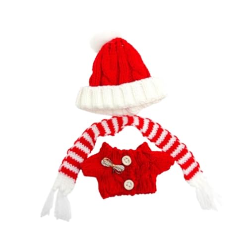 F Fityle Gefüllte Puppe Pullover Dress up DIY für Kinder Mode Foto Requisiten Pädagogische Puppe Kleidung für 6,69'', Rot-weißer Schal von F Fityle