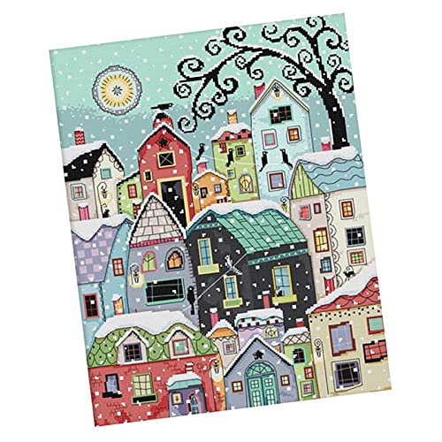 F Fityle Stickerei DIY Handarbeit Stickpackung Set, Landschaft, Stickbild Stickvorlage vorgedruckt Sticken Stickset von F Fityle