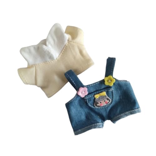 F Fityle Mini-Puppenkleidung, Spielzeug-Kleidungszubehör, Mädchen-Geschenk, Kostüme, Kleidung, Ankleide-Overall-Set für Puppen, Puppenkleidung für Kinder, Gelb von F Fityle