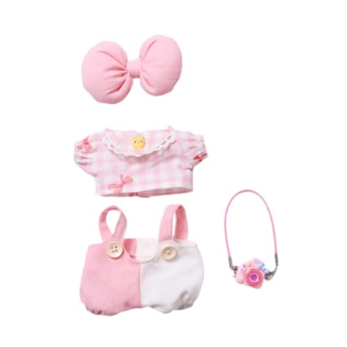 F Fityle Plüsch-Puppen-Kleidung, Kleidung, Schleife, Dekoration, Cartoon, niedliche Requisiten, Mädchen-Geschenk, Alive Mini-Kleidung, Kostüme, Geschenk für, mit Rosa Kamera von F Fityle