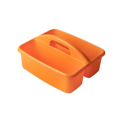 F Fityle Reinigungs Caddy Organizer, Korb für Reinigungsmittel mit Griff, Mehrzweck-Korb-Organizer, Stapelbarer Kunststoffkorb, Tragbarer Organizer für Haushalt Waschmittel Seife Schuhbürste, orange von F Fityle