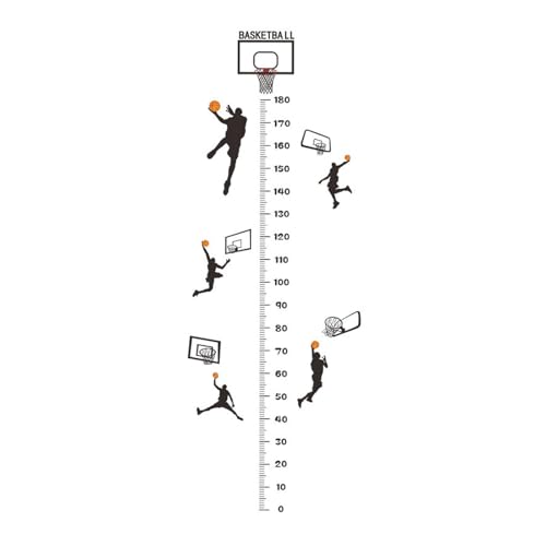 F Fityle Wachstumsmesslatte Tapete, Wanddekoration, DIY-Dekor Höhenmessung, Sportthema Wandlineal Wandkunst für Spielzimmer, C von F Fityle