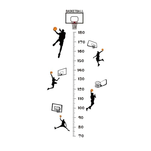 F Fityle Wachstumsmesslatte Tapete, Wanddekoration, DIY-Dekor Höhenmessung, Sportthema Wandlineal Wandkunst für Spielzimmer, E von F Fityle
