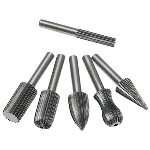 6 Stück für Dremel-Zubehör, Hartmetallfräser, Rotationsfräser-Set, Gravier-Bit, Drehfeile für Metall, Holz, Schleifen, Rotationswerkzeug, 6 mm Schaft von F-MINGNIAN-TOOL,