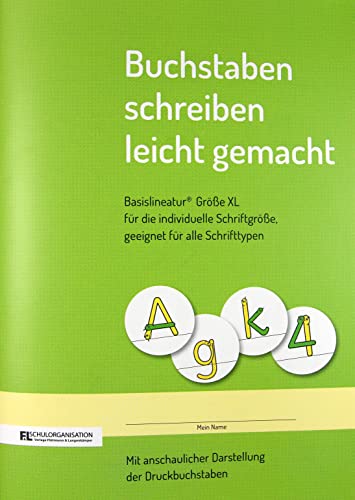 Schreiblernheft I gebundenes Heft im Format 17 x 24 cm I 32 Seiten I Umschlag abwischbar mit Anleitungen auf den Innenseiten (Lineatur Größe XL) von F&L SCHULORGANISATION