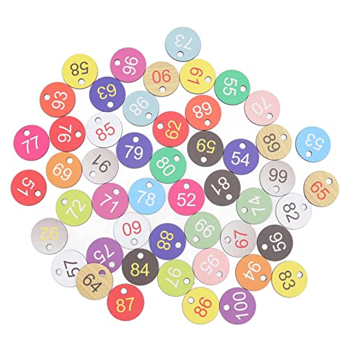 50 runde Kunststoff-Nummernschilder aus Kunststoff für die Imkerei, Viehzucht (51–100) von F&Y