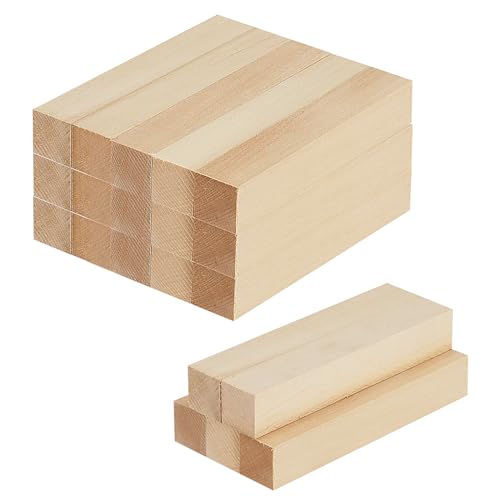 FAAING 20 Stück 15x2.5x2.5cm Schnitzholz Lindenholz Rohlinge, Holzblöcke zum Schnitzen, Natürlich Holzblöcke Unbehandelt Schnitzblock Basswood Carving Blocks für DIY Schnitzen Handwerk von FAAING