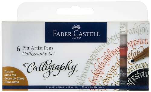 Faber-Castell 167506 Tuschestift Pitt Artist Pen Calligraphy Set, 2,5 mm, 6er Etui, Mehrfarbig Faber-Castell 167506 Tuschestift Pitt Artist Pen Calligraphy Set, 2,5 mm, 6er Etui, Mehrfarbig von Faber-Castell