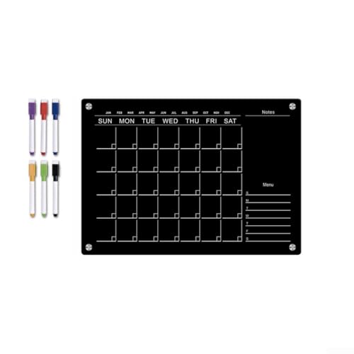 Magnetischer Memo-Kalender für den Kühlschrank. Stilvoller Wochenplaner aus Acryl, leicht zu reinigen (A4) von FACAIIO