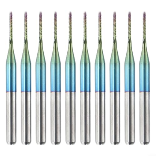 Robustes 10-teiliges Hartmetall-Fräser-Set für präzises Gravieren auf Leiterplatten, mit hervorragenden Verschleißfestigkeit von FACAIIO