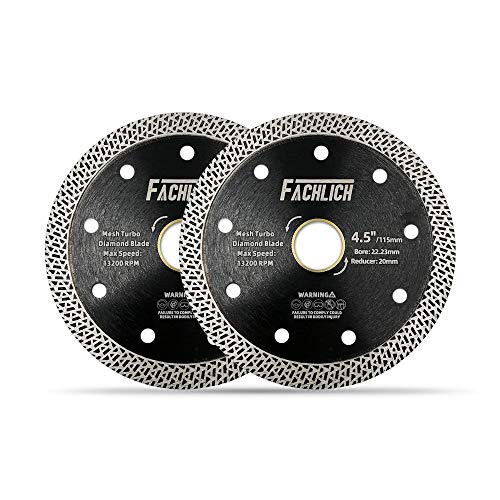 FACHLICH Diamant Trennscheibe 2 Stücke 115MM mit Mesh Turbo Rim Segment Schneiden Fliesen Keramik Granit Marmor von FACHLICH