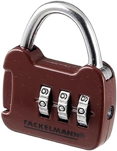 FACKELMANN Baggage Combination Lock Gepäckschloß, Metall, rot/Silber von FACKELMANN