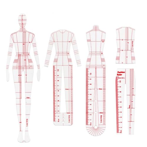 Mode Illustration Lineale, Mode Skizzieren Vorlagen Herrscher, Mode Skizzieren Lineal Nähen Humanoide Muster Design, Kleidung Messen Französisch Kurve Lineale von FACULX