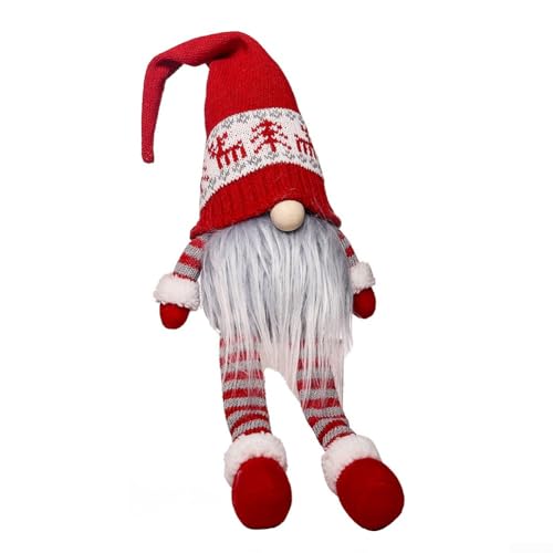 Weihnachtsmann-Zwergpuppe, gesichtslos, 58 cm, Weihnachtsdekoration, Puppenverzierung, Strickstoff, PP-Baumwolle, Bastelsand, Weihnachtsmann, Zwergpuppe (B) von FACULX