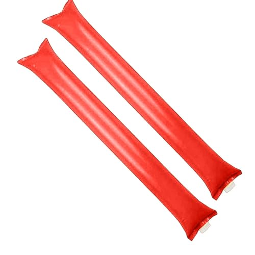 FAGELAXUDN 2pcs Aufblasbare Jubelstöcke, Aufblasbare Stöcke aus Kunststoff für Sportveranstaltungen. Laute Cheerleading-Stöcke Geeignet für Olympische Spiele und Konzertunterstützung (Rot) von FAGELAXUDN